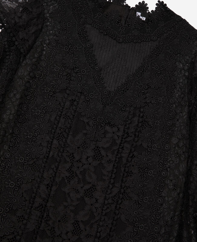 The Kooples FEMME BLACK robe courte en dentelle noire