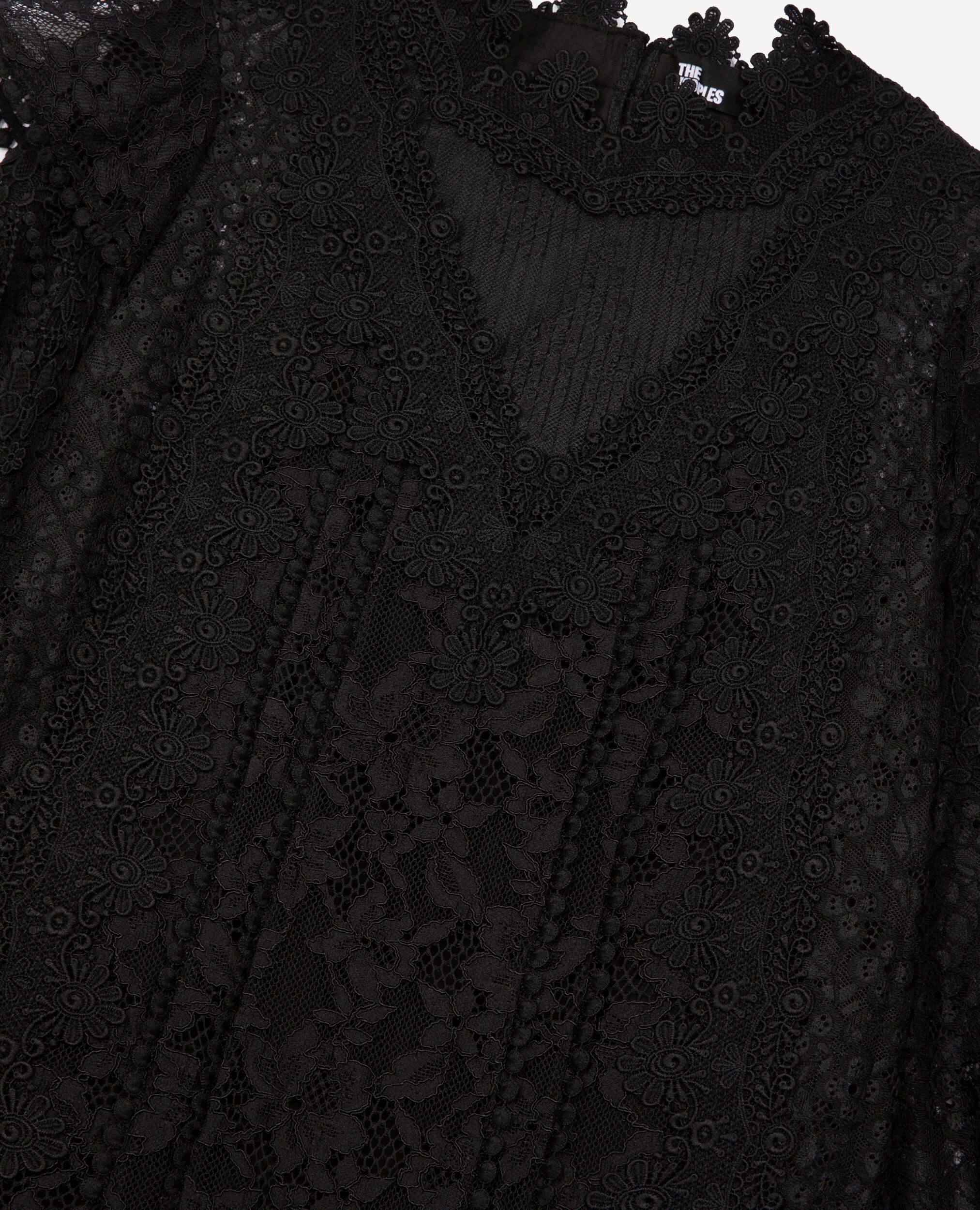 Robe courte en dentelle noire, BLACK, hi-res image number null