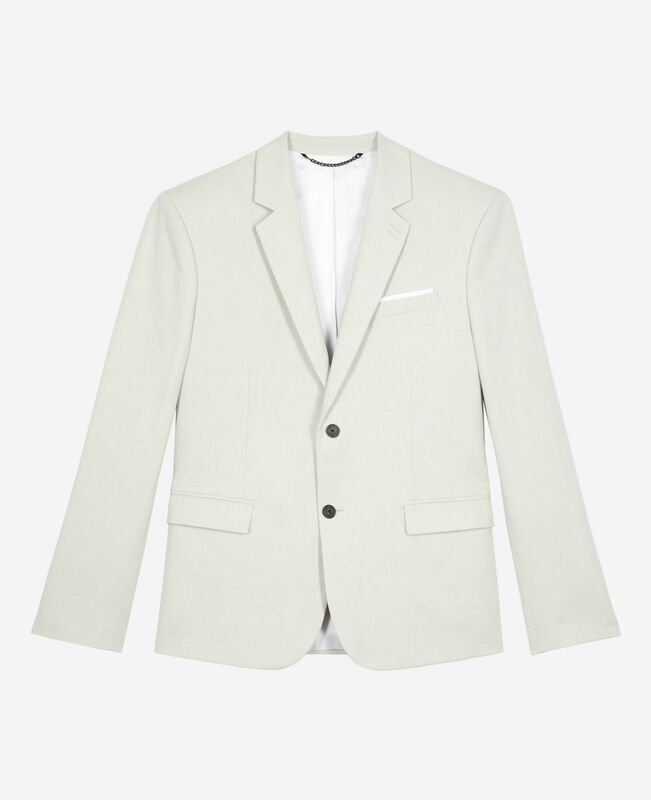 The Kooples HOMME ECRU veste de costume en coton - lin écrue