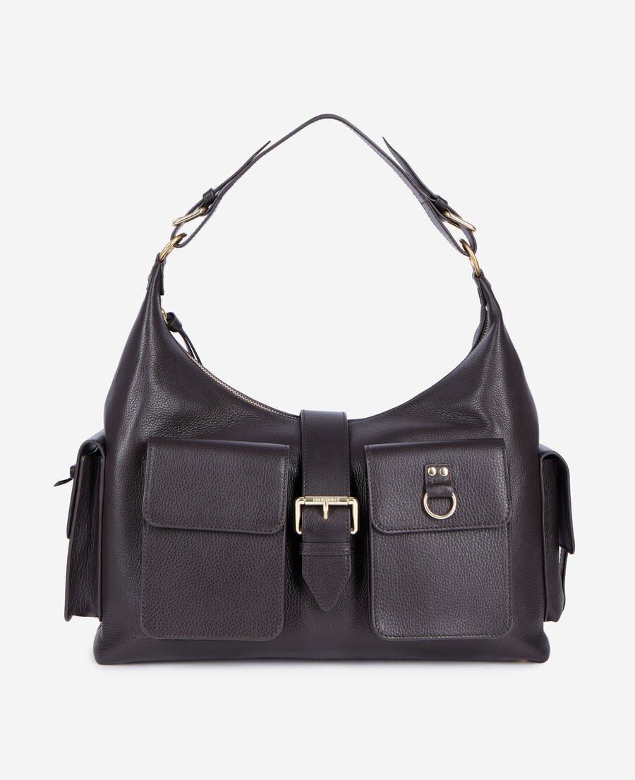 The Kooples FEMME BROWN sac amelia xl en cuir marron