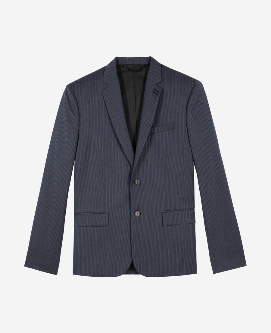 The Kooples MEN BLUE blue striped wool suit jacket