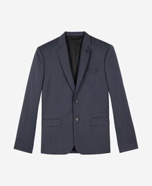The Kooples HOMME BLUE veste de costume en laine à rayures bleue