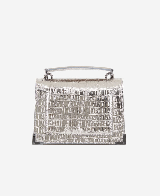 The Kooples FEMME ANTIC SILVER sac emily small effet crocodile cuir argenté