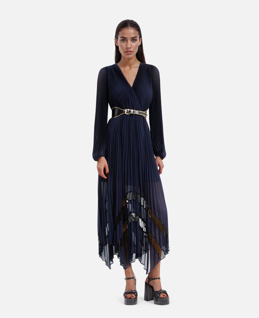 The Kooples FEMME BLACK ceinture large avec chaînes en cuir noir