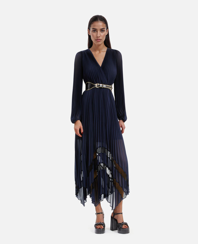 The Kooples FEMME BLACK ceinture large avec chaînes en cuir noir