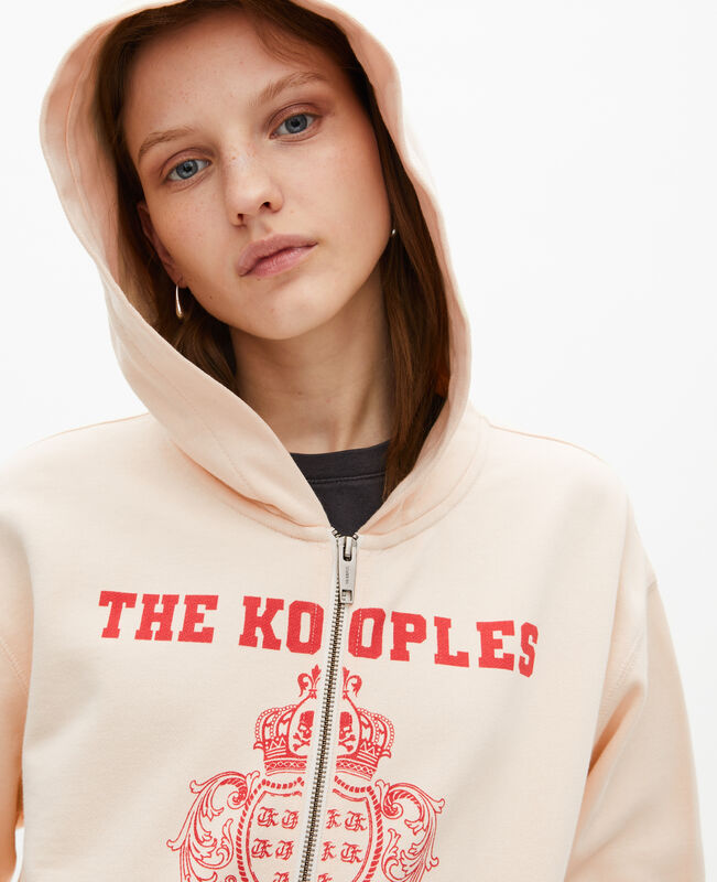 The Kooples FEMME ECRU sweatshirt à capuche et sérigraphie ecru