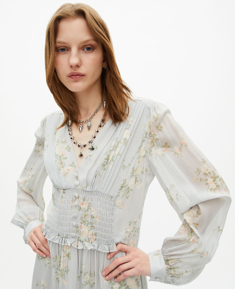 The Kooples FEMME BLUE robe courte imprimé fleuri bleue