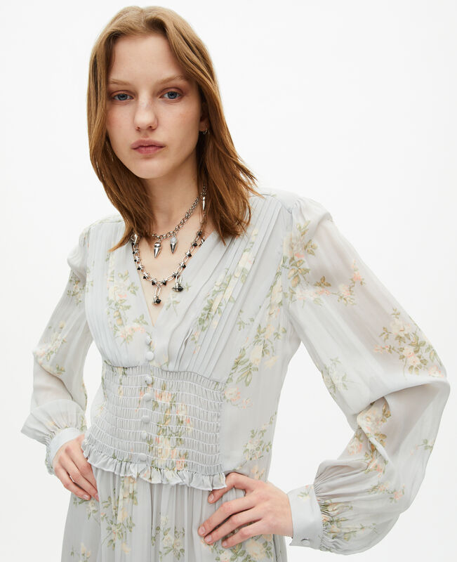 The Kooples FEMME BLUE robe courte imprimé fleuri bleue