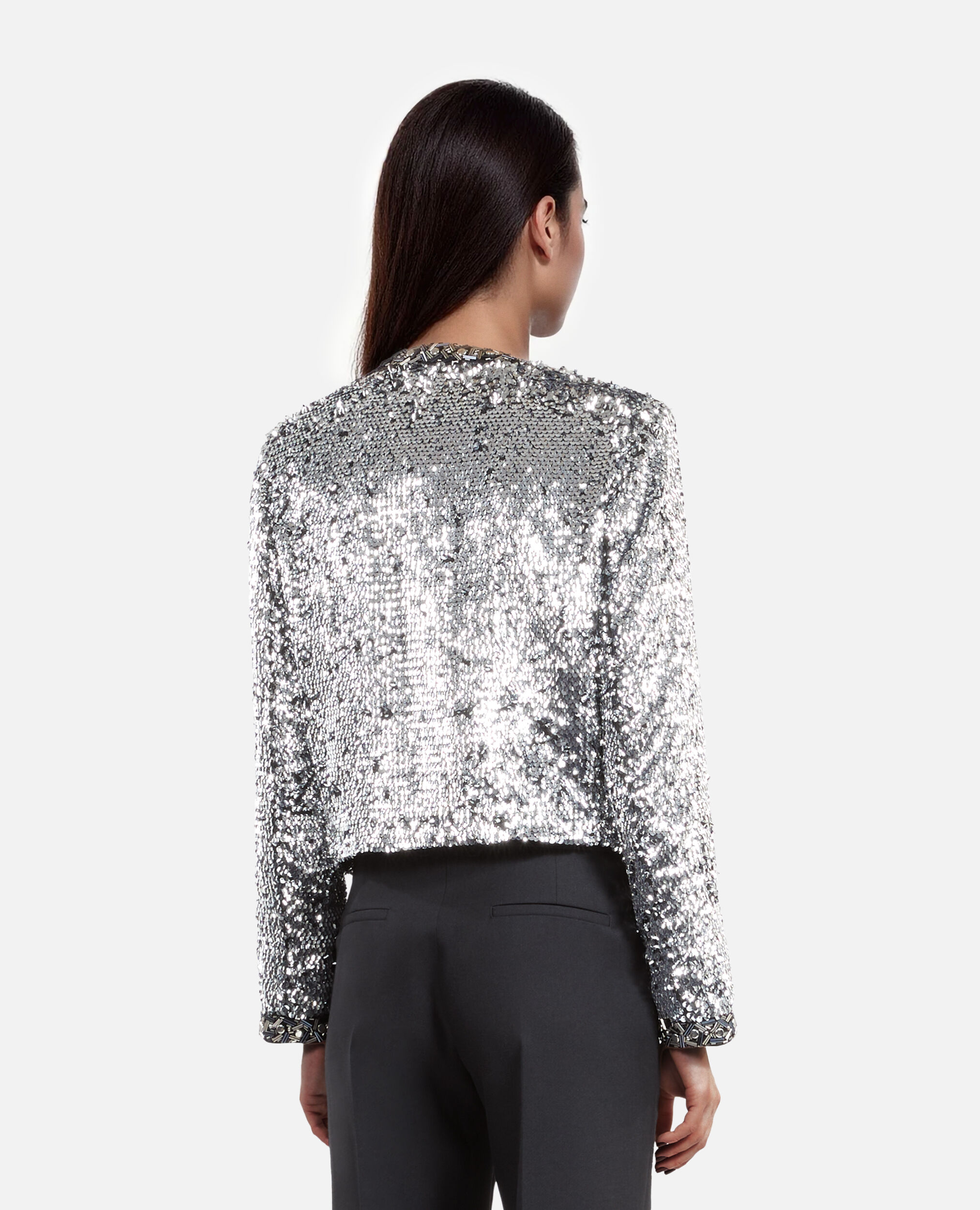 Veste à sequins et perles argentée, SILVER, hi-res image number null