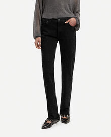 The Kooples FEMME BLACK WASHED jean slim noir
