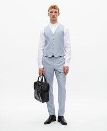 The Kooples HOMME BLUE gilet de costume en laine coupe ajustée bleu clair