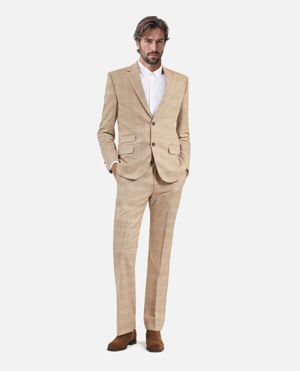The Kooples HOMME BEIGE-BROWN veste de costume prince de galles beige