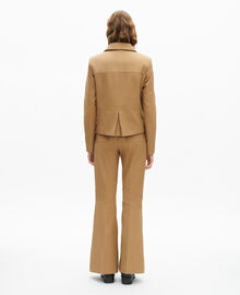 The Kooples FEMME BEIGE veste courte en coton et lin beige