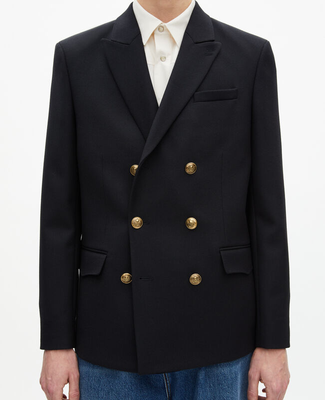 The Kooples HOMME DARK NAVY veste en laine bleu marine