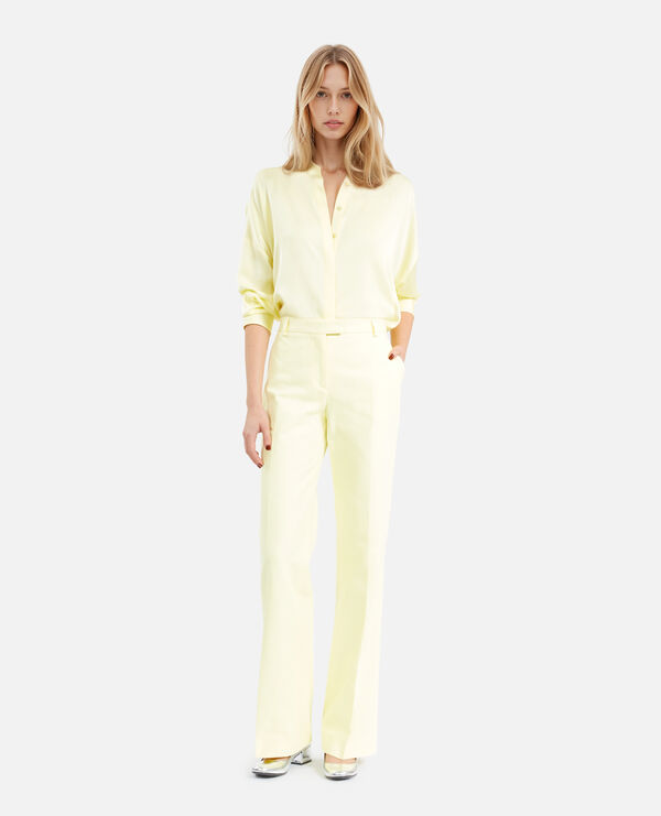 The Kooples FEMME LIGHT YELLOW chemise ample en soie jaune