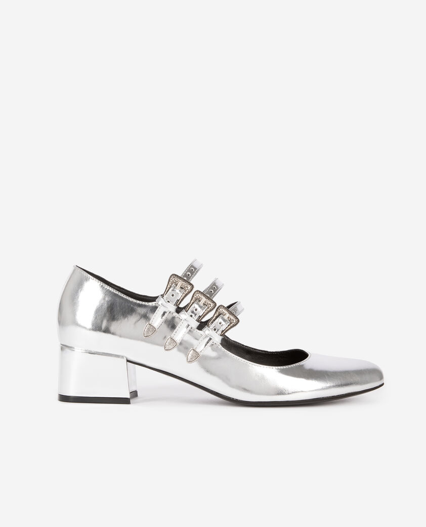 The Kooples DAMEN SILVER babies mit absätzen aus silbernem leder