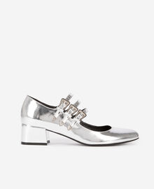 The Kooples FEMME SILVER babies à talons en cuir argenté