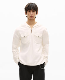 The Kooples HOMME ECRU chemise col vareuse écru