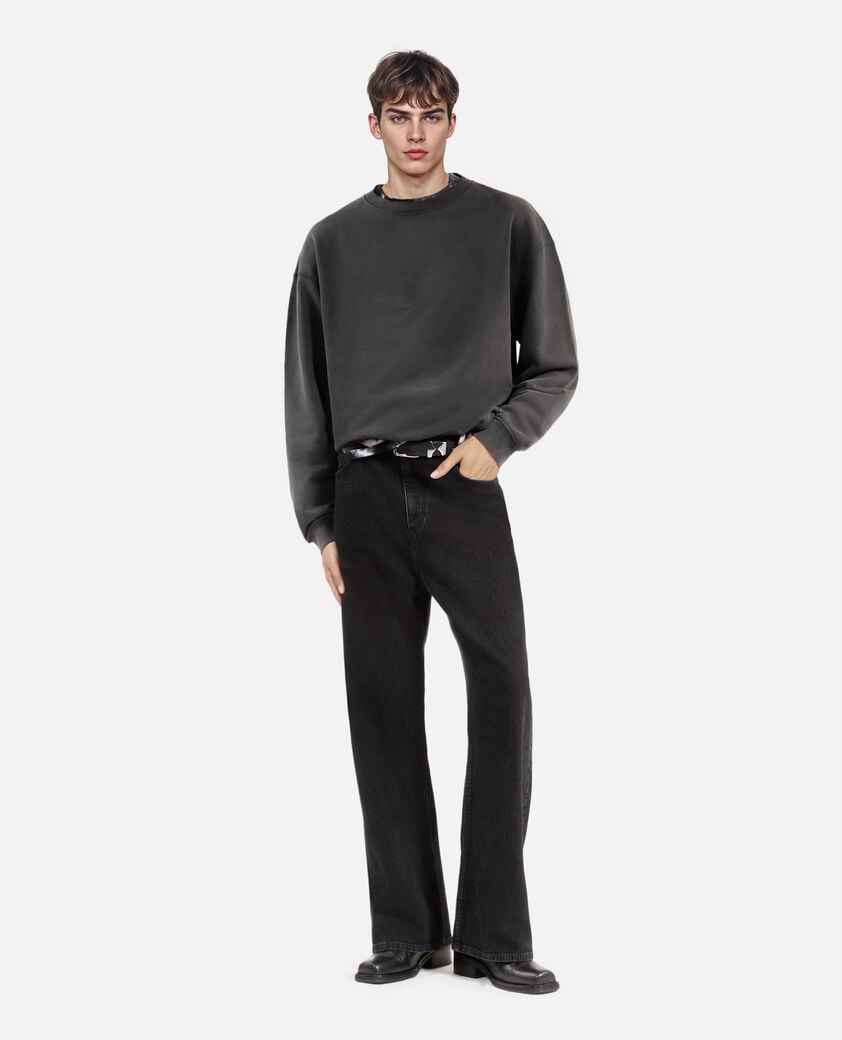 The Kooples HOMBRE BLACK WASHED sudadera con serigrafía negra descolorida