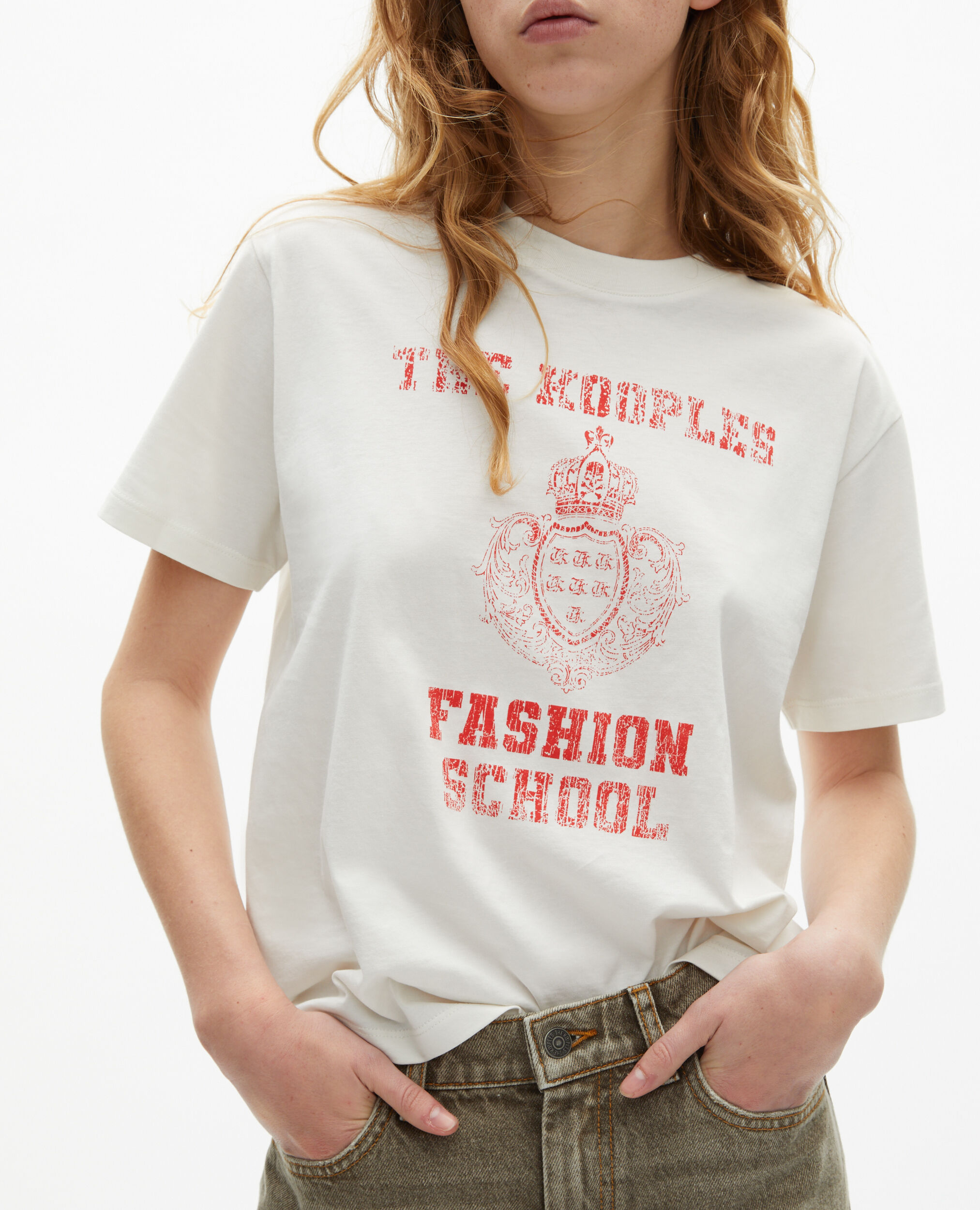 T-shirt avec sérigraphie écru, ECRU, hi-res image number null
