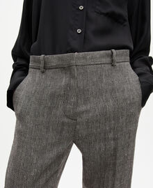 The Kooples FEMME GREY pantalon de tailleur droit en laine et lin gris