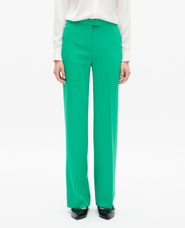The Kooples FEMME GREEN pantalon tailleur vert en crêpe