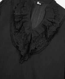 The Kooples FEMME BLACK blouse avec guipure noire