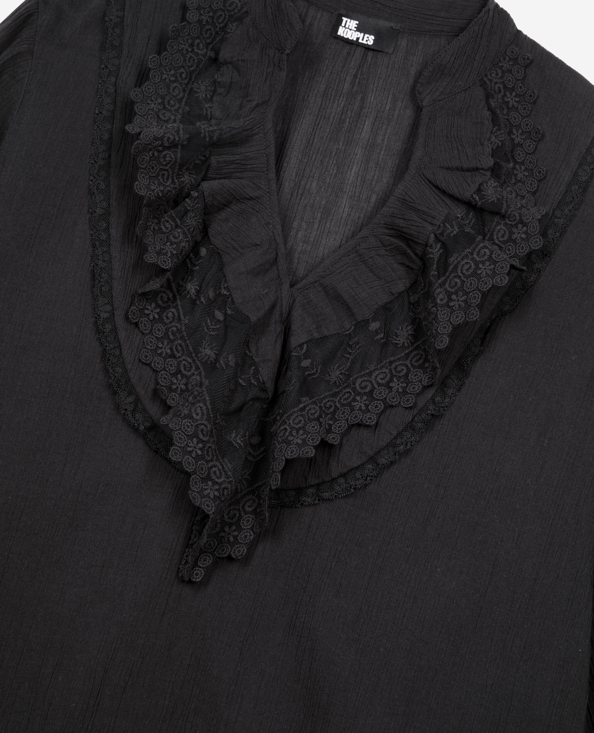 Blouse avec guipure noire, BLACK, hi-res image number null