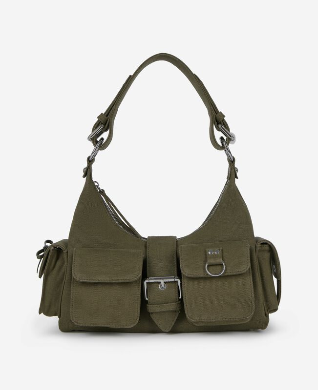 The Kooples FEMME KAKI sac amelia en canvas kaki