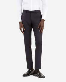 The Kooples HOMME DARK NAVY pantalon de costume en laine à ceinture intégrée bleu coupe ajustée