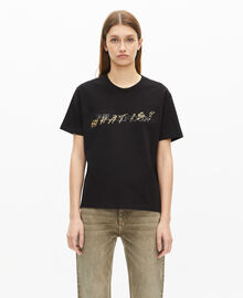 The Kooples FEMME BLACK t-shirt what is noir et léopard