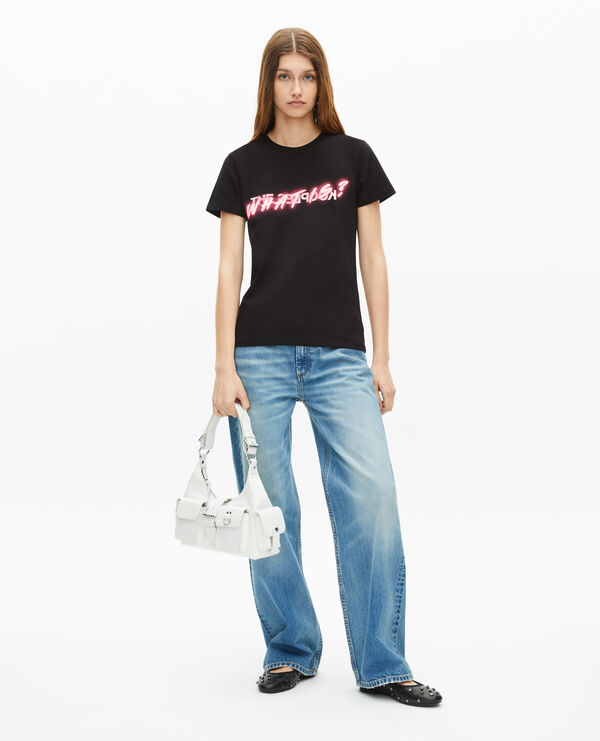 The Kooples FEMME BLACK t-shirt what is effet néon noir