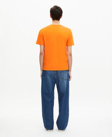 The Kooples HOMME ORANGE t-shirt avec sérigraphie orange