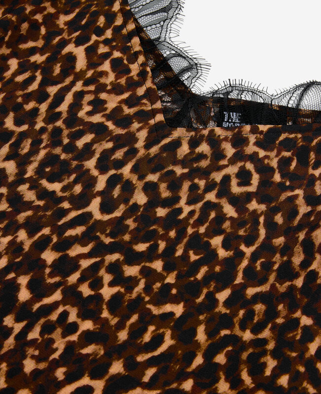 The Kooples FEMME LEOPARD caraco en soie imprimé léopard