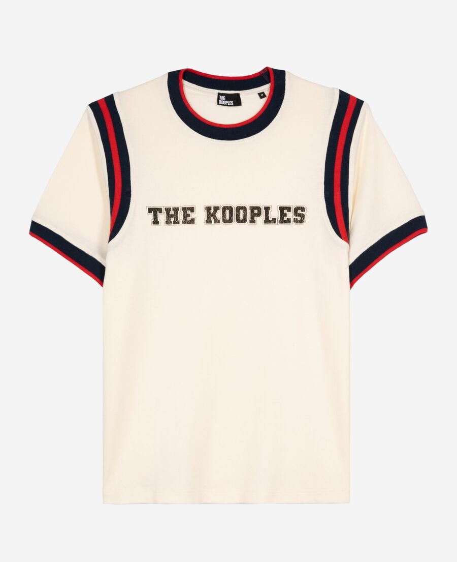 The Kooples MEN ECRU t-shirt with ecru logo
