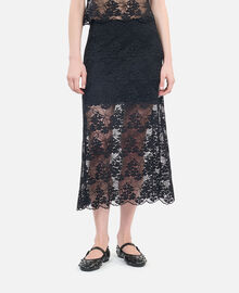 The Kooples FEMME BLACK jupe longue en dentelle noire