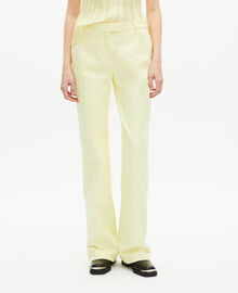 The Kooples FEMME YELLOW pantalon costume en coton bleu
