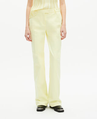 The Kooples WOMEN YELLOW wide-leg suit pants in yellow cotton