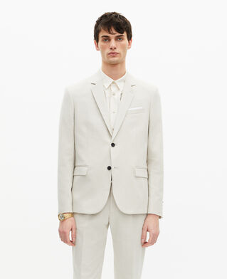 The Kooples MEN ECRU ecru cotton - linen suit jacket