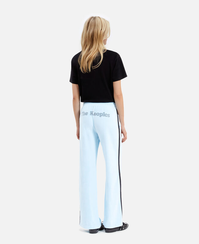 The Kooples FEMME BABY BLUE bas de jogging en velours bleu clair