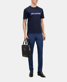 The Kooples HOMME BLACK porte-documents en cuir et fibre nylon noir