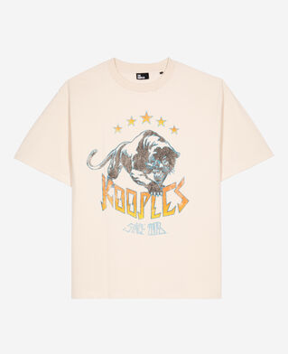 The Kooples MEN ECRU t-shirt with ecru screen print