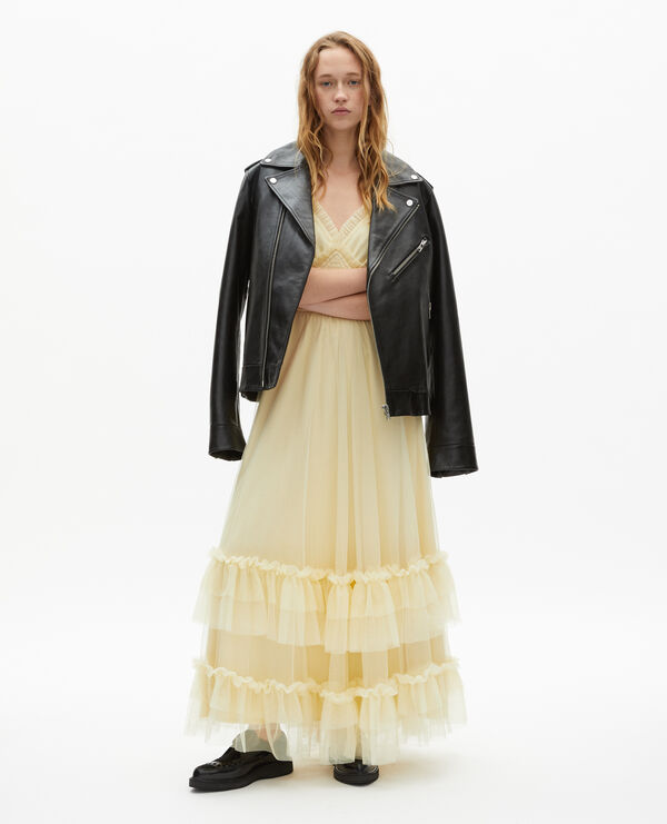 The Kooples FEMME LIGHT YELLOW robe longue en tulle jaune
