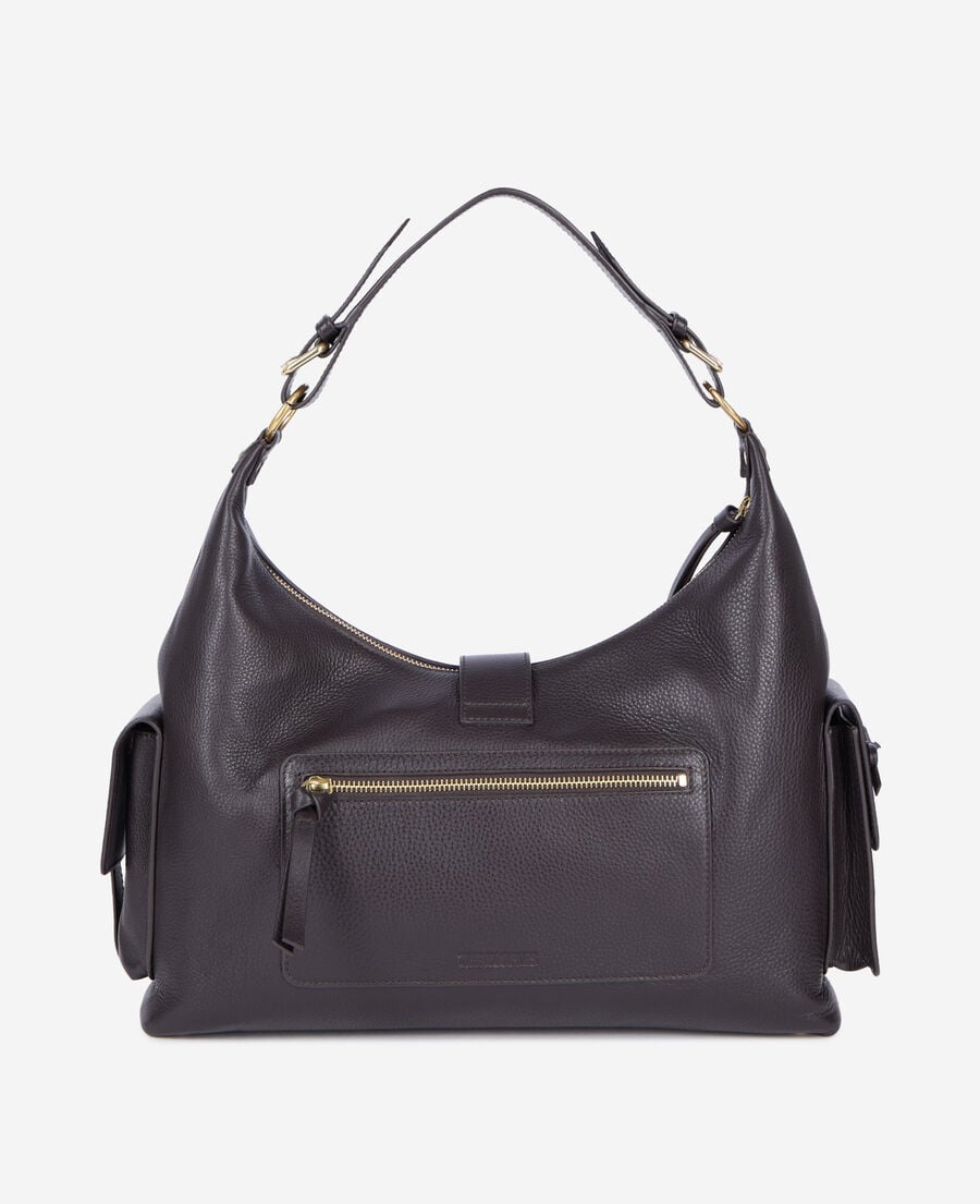 The Kooples FEMME BROWN sac amelia xl en cuir marron