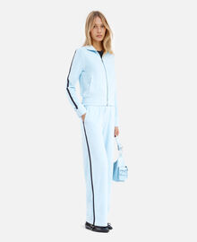 The Kooples FEMME BABY BLUE bas de jogging en velours bleu clair