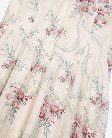 The Kooples FEMME OFF WHITE / PINK robe longue imprimé fleuri blanche