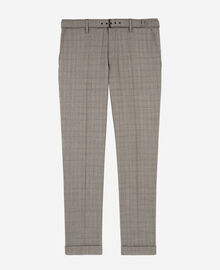 The Kooples HOMME BEIGE MELANGE pantalon de costume en laine prince de galles beige
