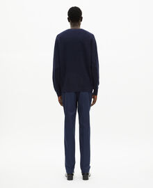 The Kooples HOMME NAVY pull en laine et lin marine