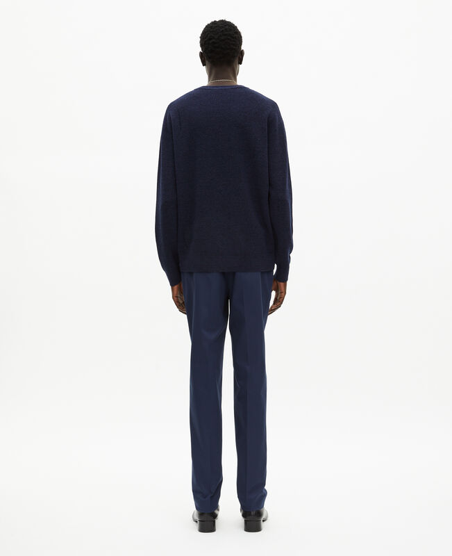 The Kooples HOMME NAVY pull en laine et lin marine