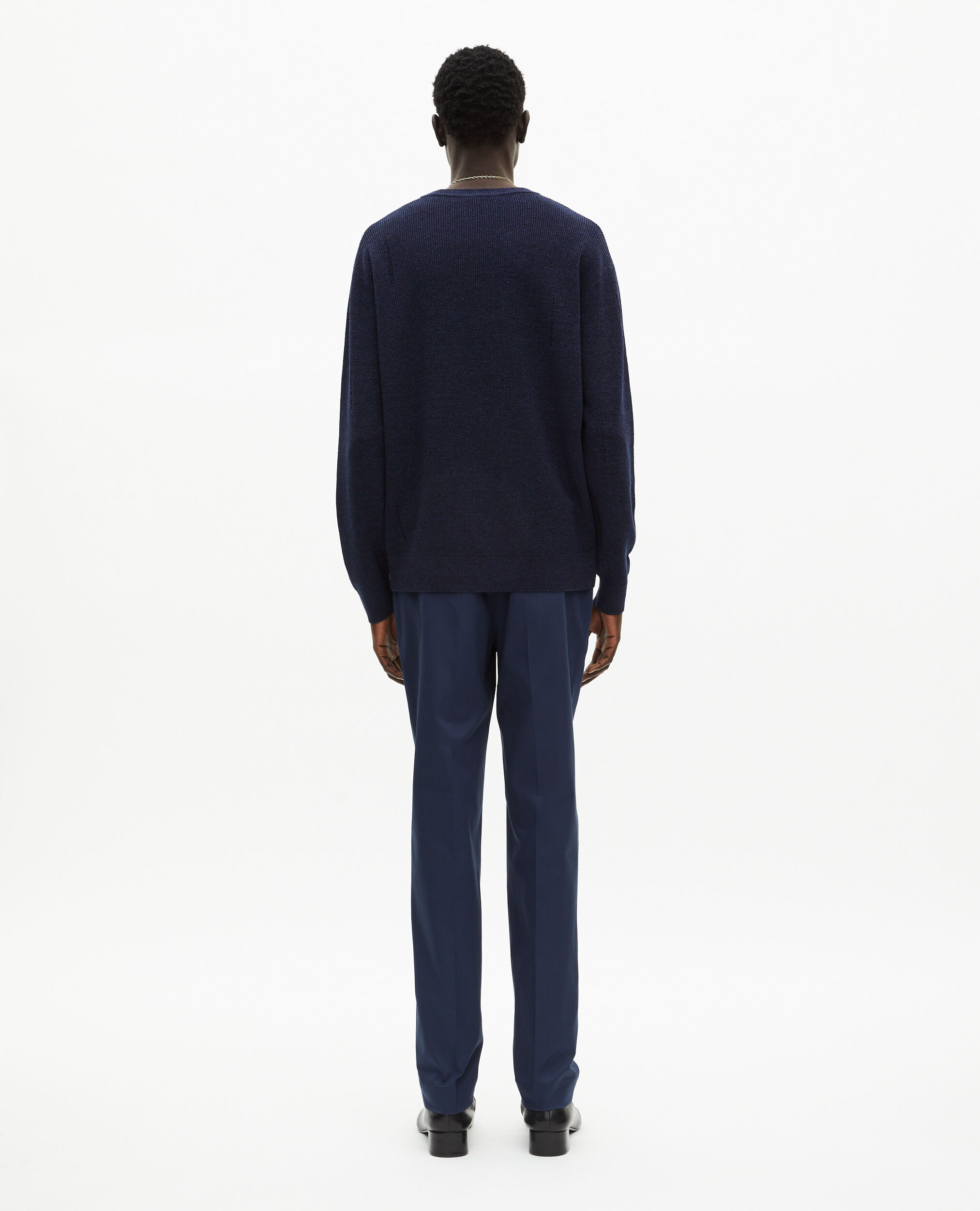 Pull en laine et lin marine, NAVY, hi-res image number null